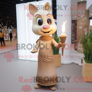 Mascot character of a Tan...