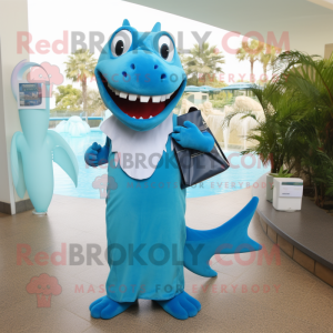 Cyan Barracuda maskot...