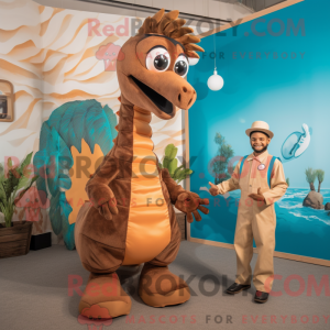 Mascot character of a Brown...