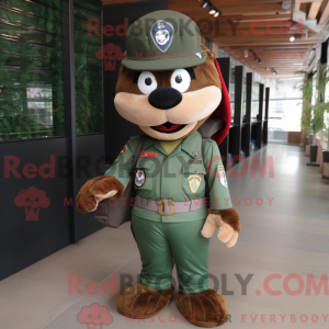 Mascot character of a Brown...