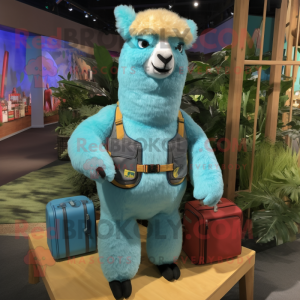 Turquoise alpaca mascotte...