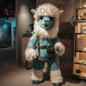 Turquoise alpaca mascotte...