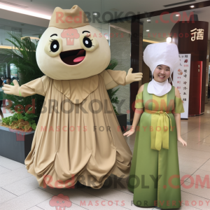 Mascot character of a Tan...