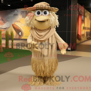 Maskotkarakter af et beige...
