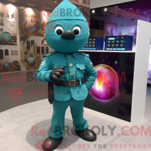 Mascot character of a Teal...