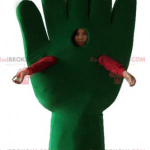 Giant green hand glove mascot - Redbrokoly.com