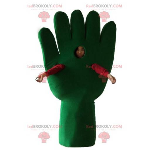 Giant green hand glove mascot - Redbrokoly.com