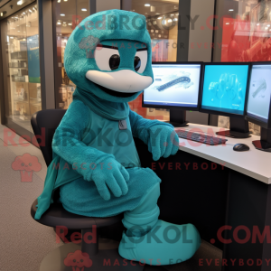 Mascot character of a Teal...
