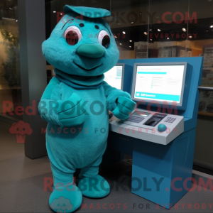 Mascot character of a Teal...