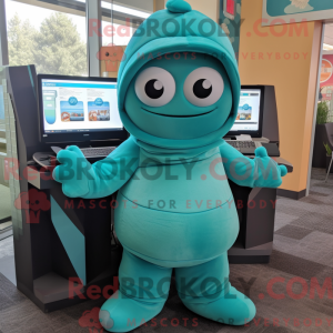 Mascot character of a Teal...