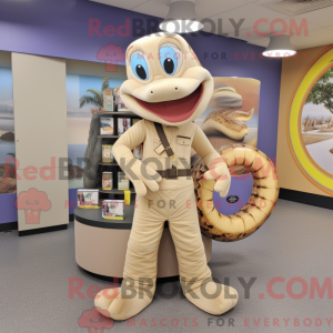 Mascot character of a Beige...
