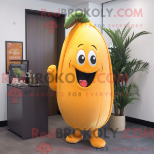 Maskotkarakter af en orange...
