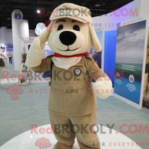 Mascot character of a Beige...