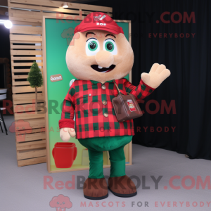 Maskot karakter af en rød...