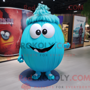 Mascot character of a Cyan...