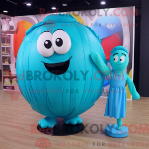 Mascot character of a Cyan...