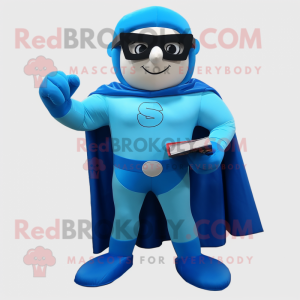 Blue Superhero mascotte...