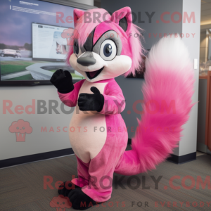 Maskotkarakter af en Pink...