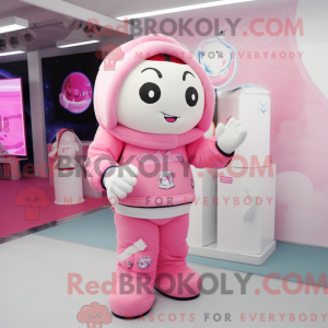 Maskottchen eines rosa...