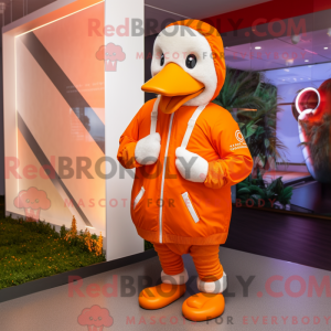 Maskotkarakter af en orange...