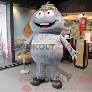 Maskot-karakter av en grå...