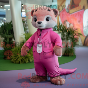 Mascot character of a Pink...