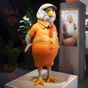 Orange Pigeon maskot kostym...