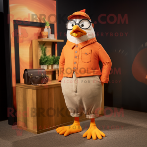 Orange Pigeon maskot kostym...