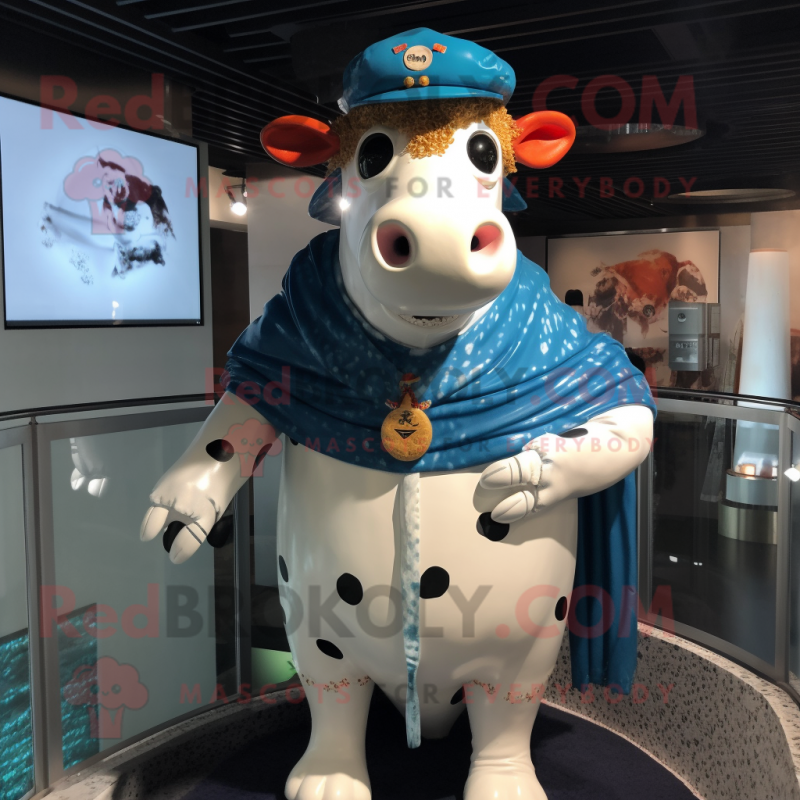 nan Cow mascot costume character dressed with a One-Piece Swimsuit and Cufflinks nan Cow mascot costume character dressed with a One-Piece Swimsuit and Cufflinks