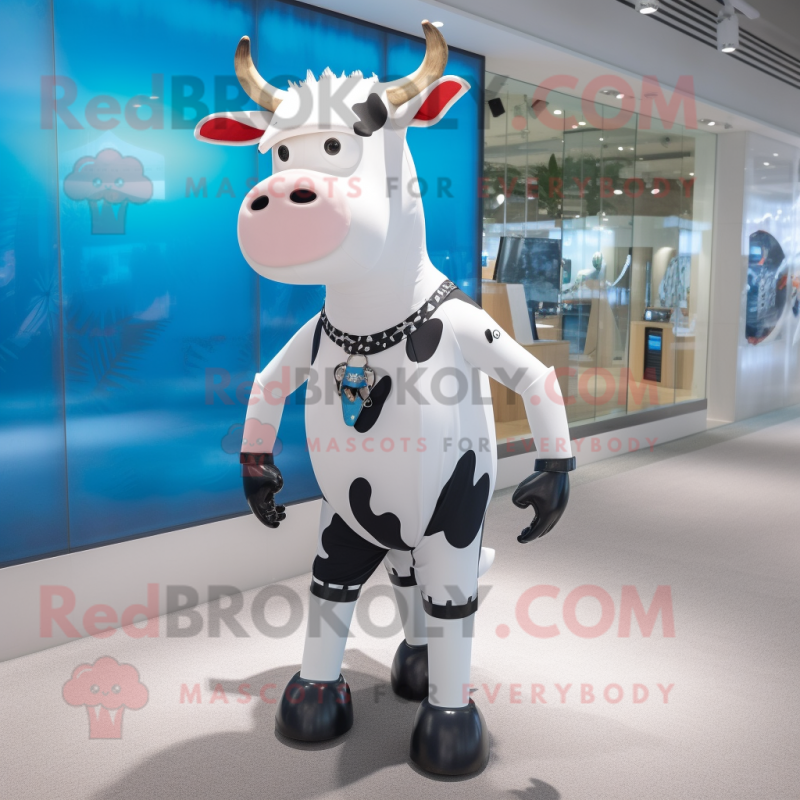 nan Cow mascot costume character dressed with a One-Piece Swimsuit and Cufflinks nan Cow mascot costume character dressed with a One-Piece Swimsuit and Cufflinks