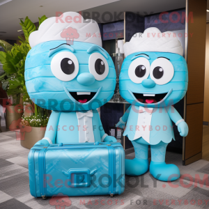 Mascot character of a Cyan...