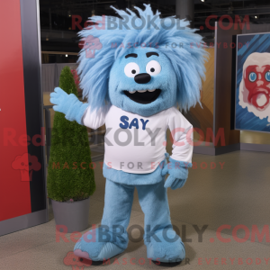 Maskotfigur af en Sky Blue...