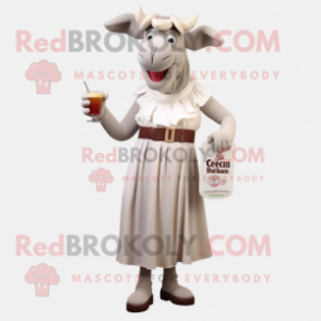 nan Beef Stroganoff mascot costume character dressed with a Cocktail Dress and Belts