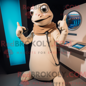 Mascot character of a Beige...