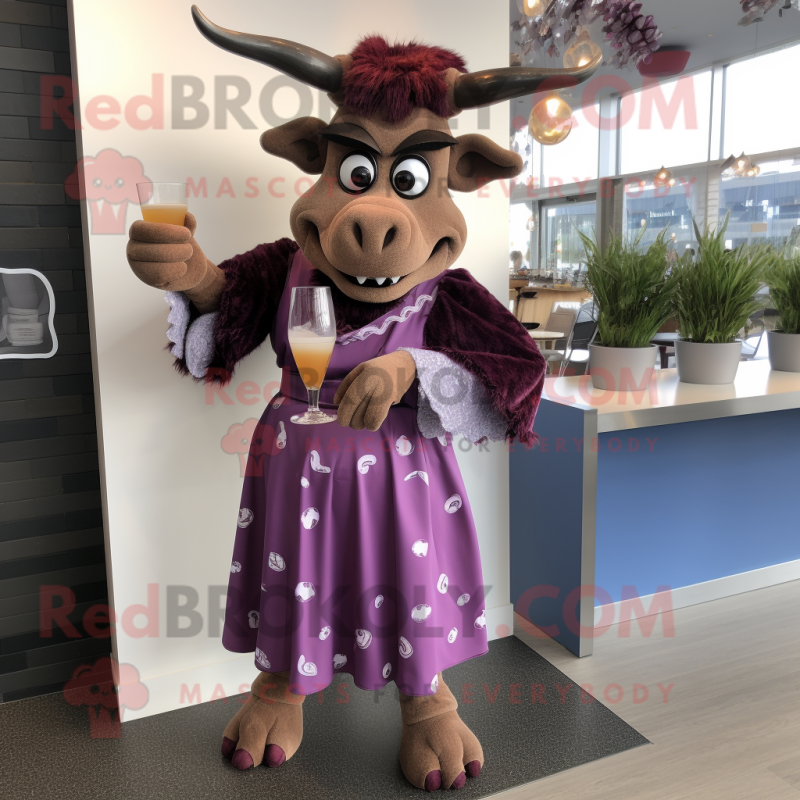 nan Beef Stroganoff mascot costume character dressed with a Cocktail Dress and Belts nan Beef Stroganoff mascot costume character dressed with a Cocktail Dress and Belts