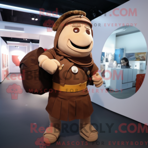 Mascot character of a Brown...