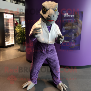 Personagem de mascote roxo...