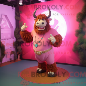 Mascot character of a Pink...