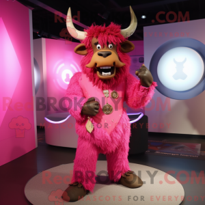 Maskotkarakter af en Pink...