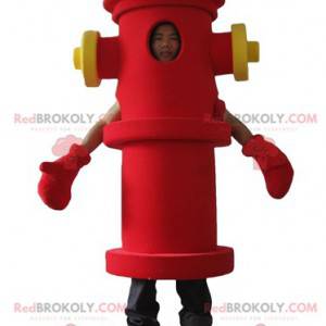Gigantisk rød og gul brannhydrant maskot - Redbrokoly.com