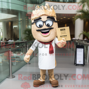 Mascot character of a Beige...