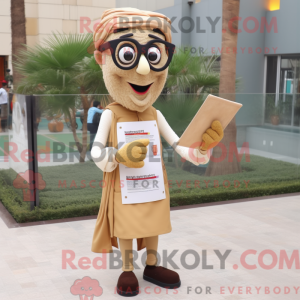 Mascot character of a Beige...