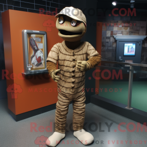 Mascot character of a Brown...