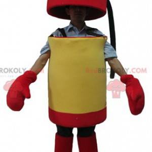 Mascote extintor gigante vermelho e amarelo - Redbrokoly.com