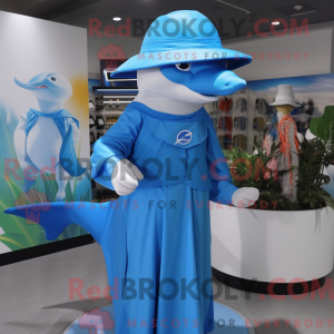 Maskottchen eines blauen...
