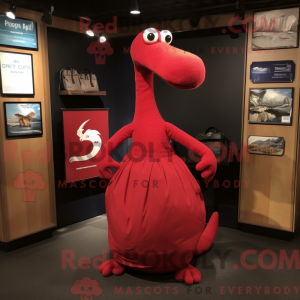 Mascottefiguur van een rood...