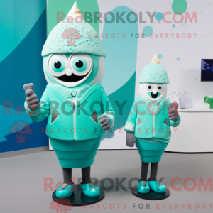 Postava maskota tyrkysového...