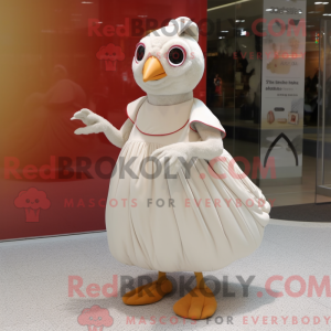 Fantasia de mascote de uma codorna bege com saia reta e luvas - Mascotes de codorna - REBROKO_426264 - RedBrokoly.com