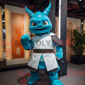 Mascot character of a Cyan...