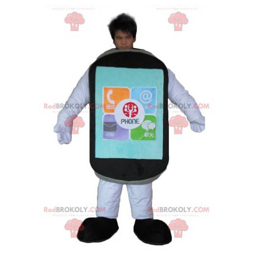 Gigantisk svart berørings mobiltelefon maskot - Redbrokoly.com
